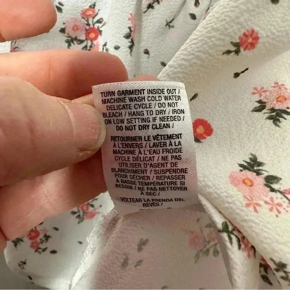 Ardene Peplum Top White/Pink/Red Floral Size Large - Picture 11 of 16